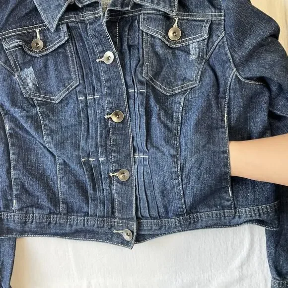 Lane Bryant Women Jacket 18 Blue Denim Jacket Western Button Long Sleeve Inner - Picture 7 of 8